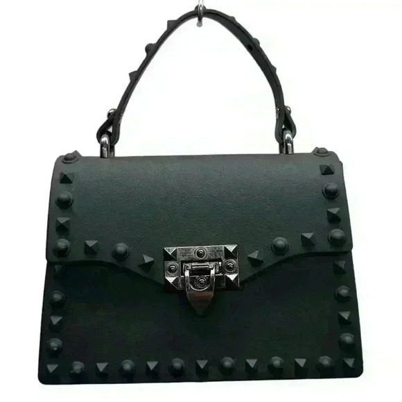 None and/or Unknown Handbags - Black Studded Clutch Purse